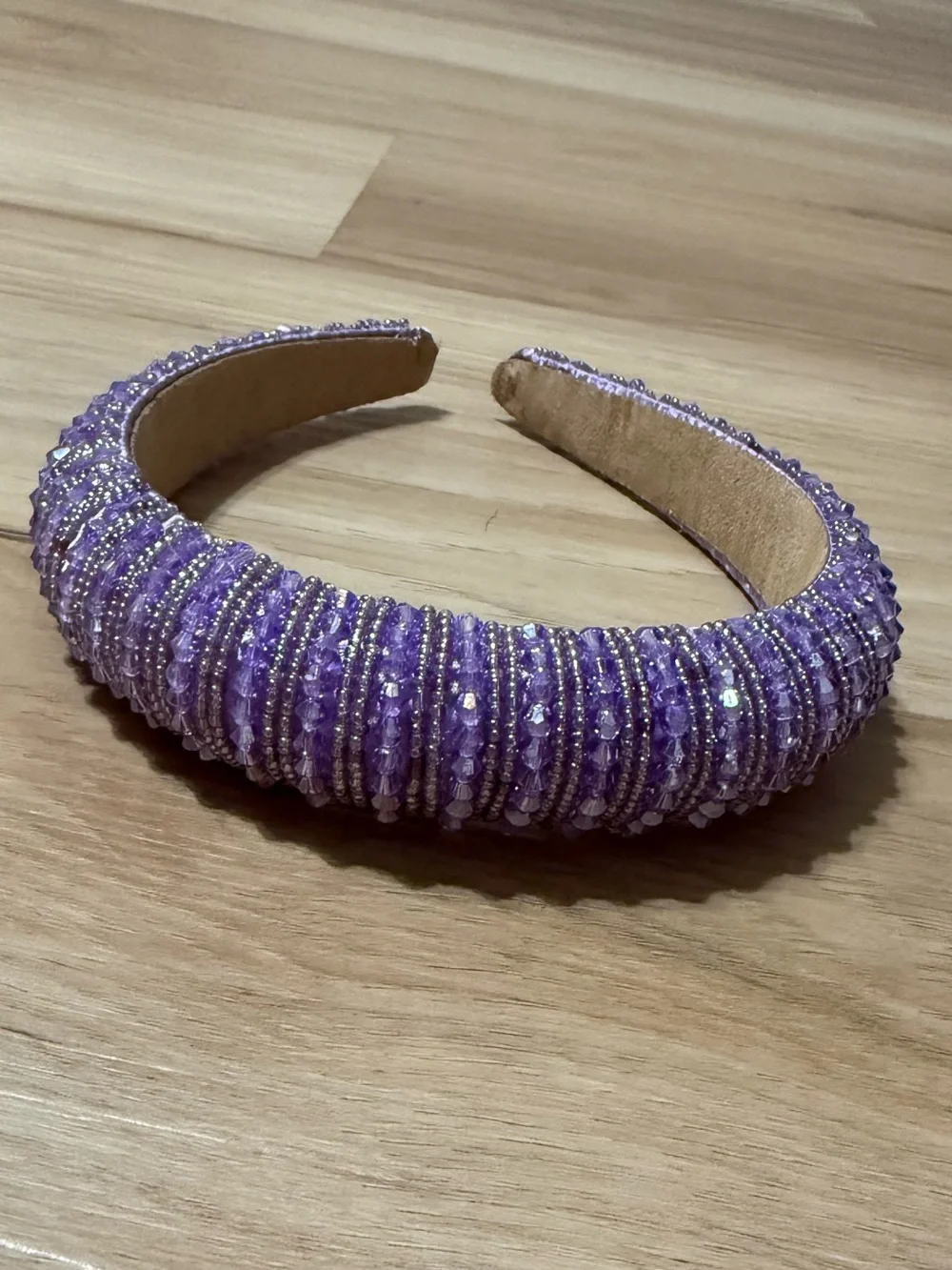 Source Unknown Lavender Beaded Padded Headband
